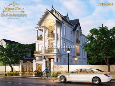 Độc đáo mẫu nhà phố tân cổ điển mặt tiền 7.5m mái thái đẹp xuất sắc tại Đà Nẵng BT220808