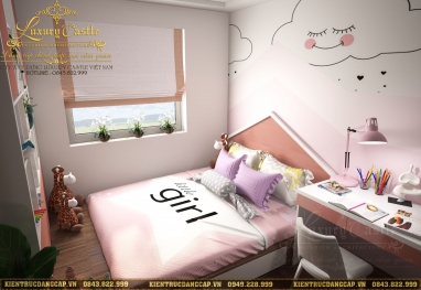 Mẫu nội thất phòng ngủ công chúa gam hồng phấn đẹp mê mẩn không thể bỏ lỡ